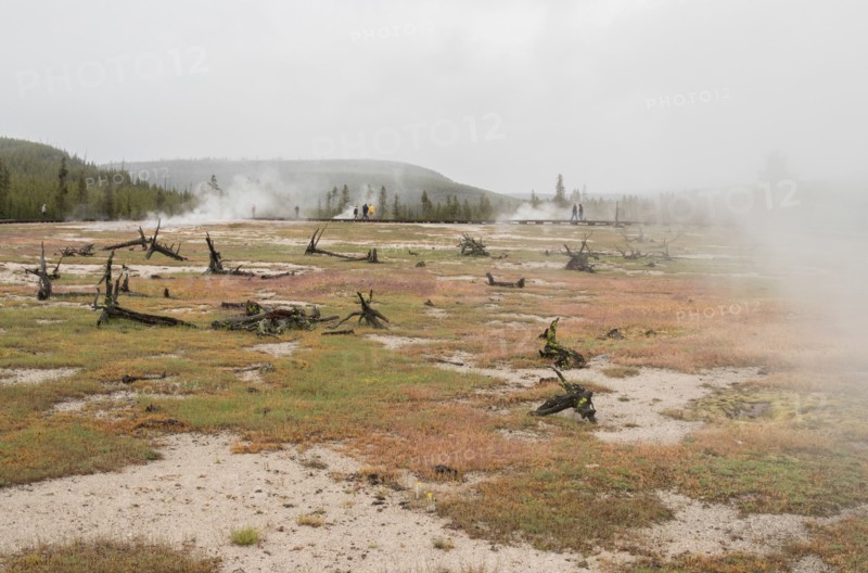 Visitors at Biscuit Basin in Yellowstone National Park; Date: 13 June 2017