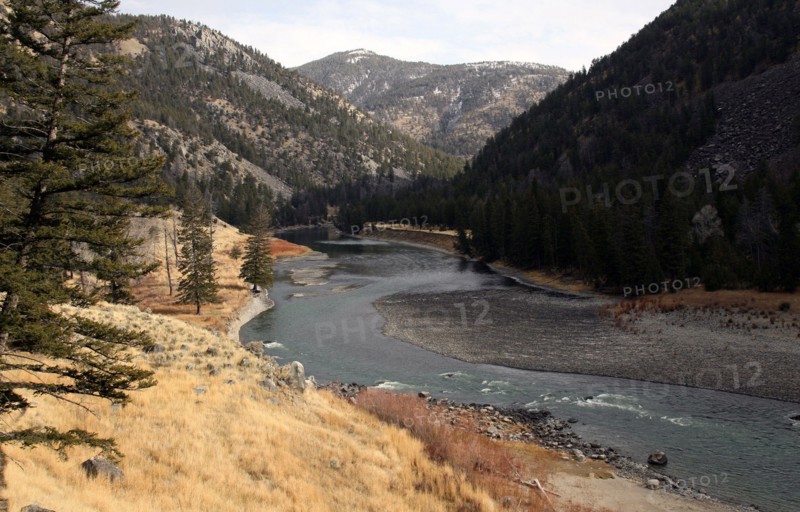 Yellowstone River in Black Canyon in Yellowstone National Park; Date: 15 November 2008