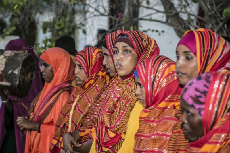 Muslim women in traditional dress in Garowe Puntland Africa  ca. 3 June 2015