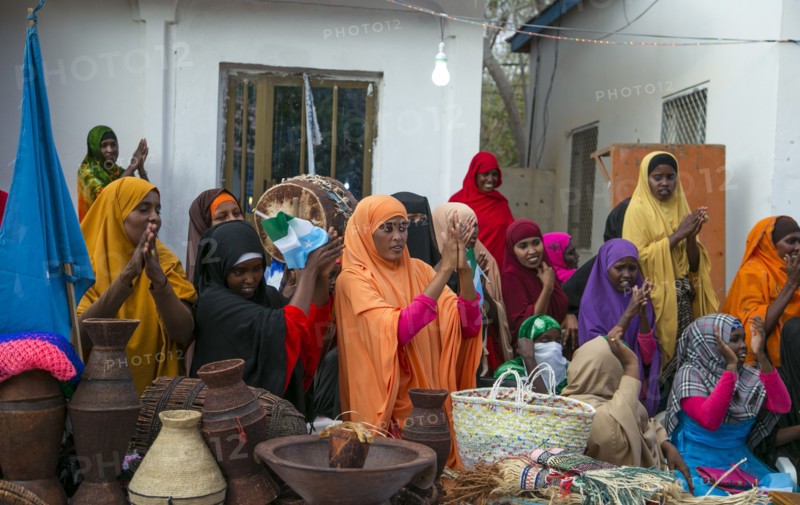 Women wearing traditional dress in Garowe, Puntland ca. 4 June 2015