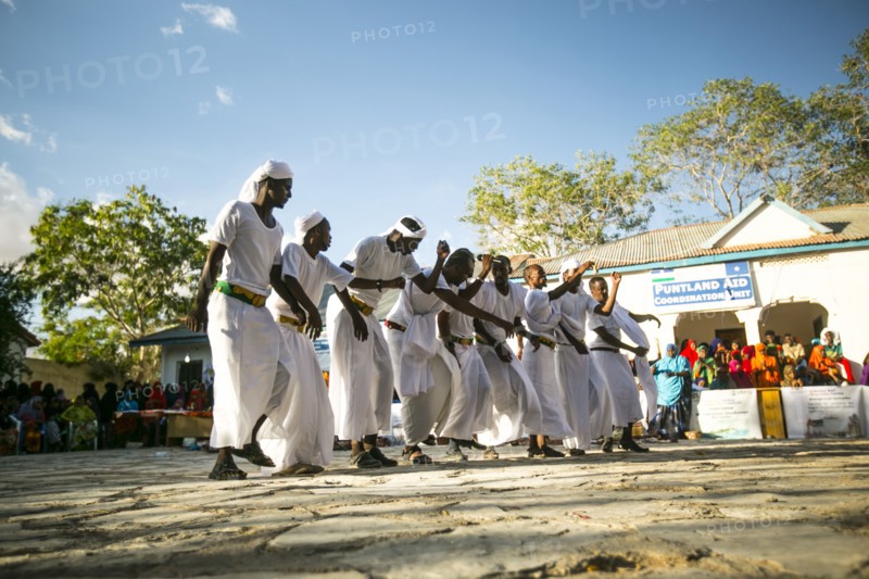 Muslim men dancing at a ceremony in Garowe, Puntland ca. 3 June 2015