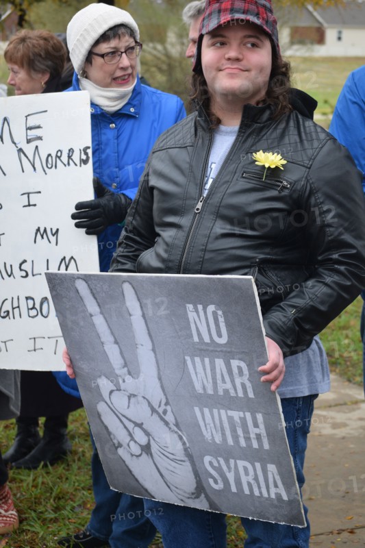 Peace Rally demonstratration outside a mosque in support of the local Muslim community  Irving, TX,  USA (November 28, 2015)