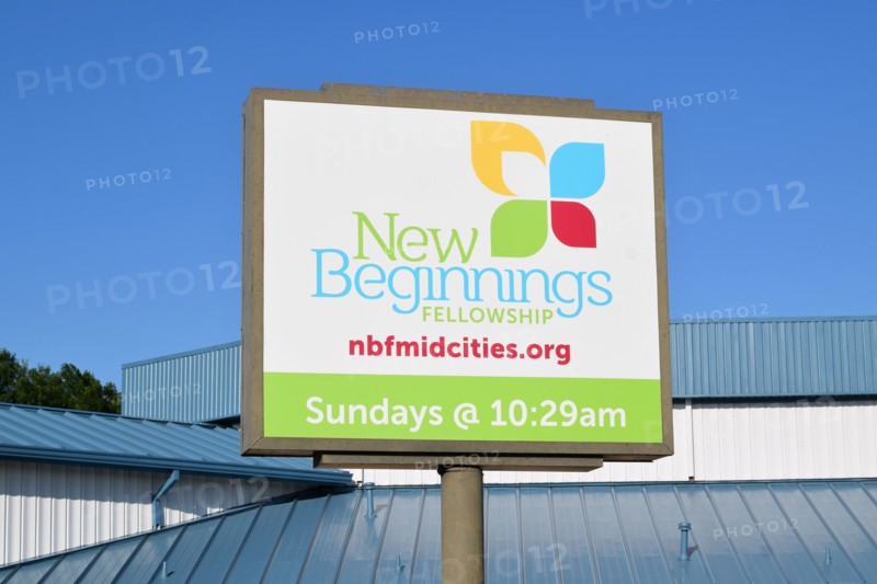 New Beginnings Fellowship church sign in Euless, TX