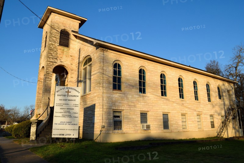 Main Street Missionary Baptist Church in Brenham, TX at sunrise