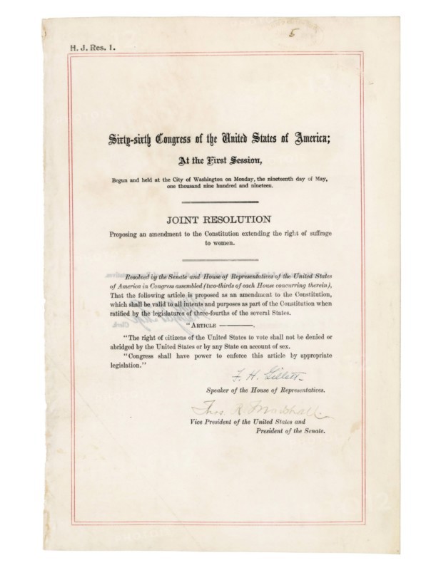 19th Amendment to the US Constitution