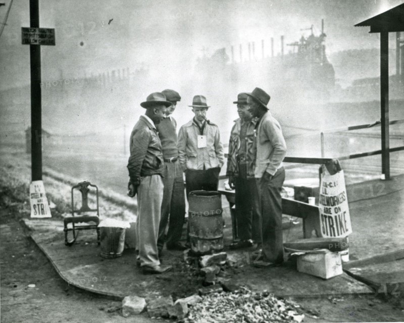 Striking steel workers