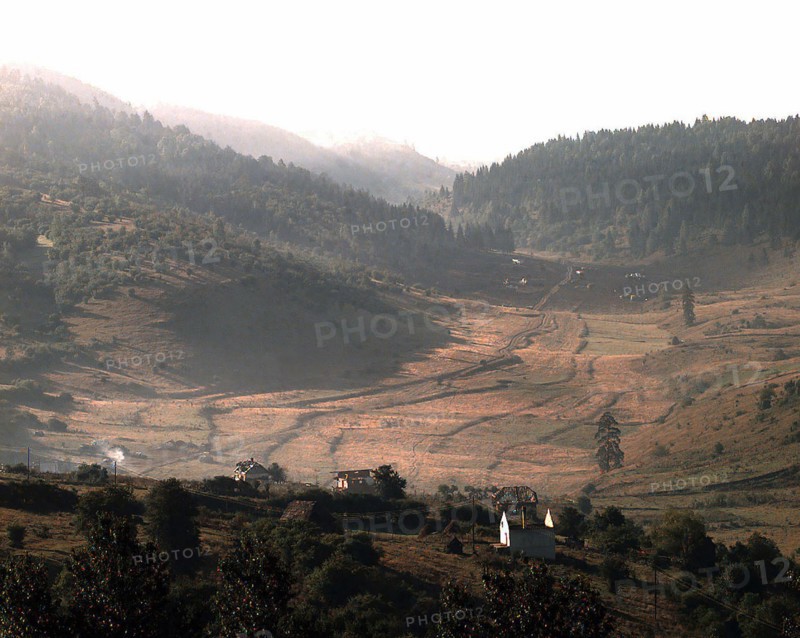A long shot of a valley in an area near 'Gator' Site, Bosnia-Herzegovina.