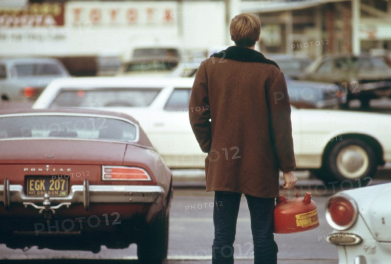 Standing in line at a gas station in Portland