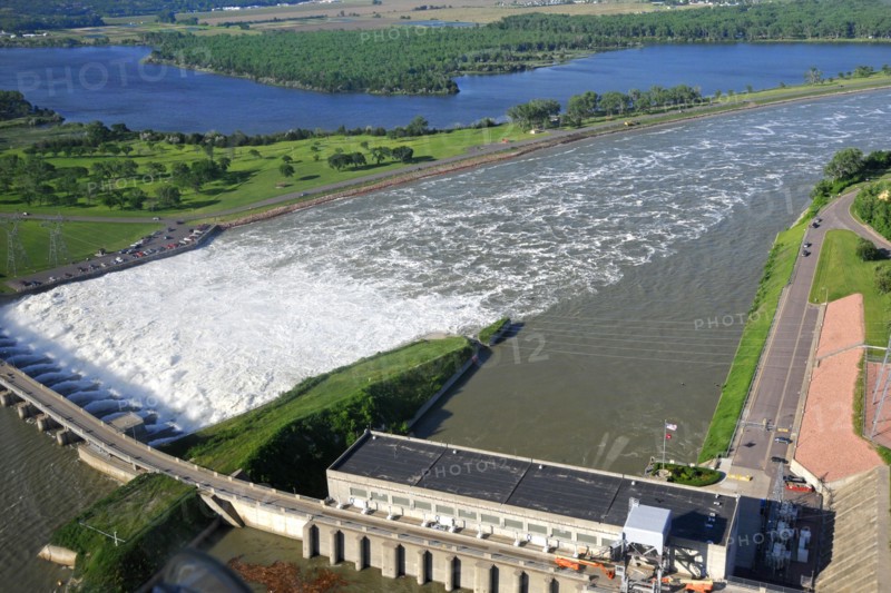 Aerial view of the Missouri River flooding