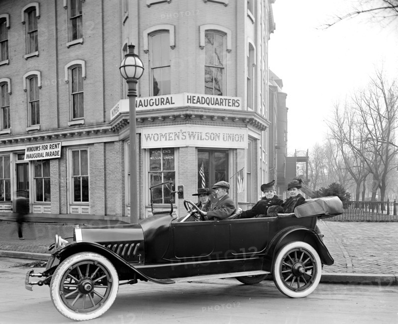 Automobile driving in front of the Wilson's Womens Union