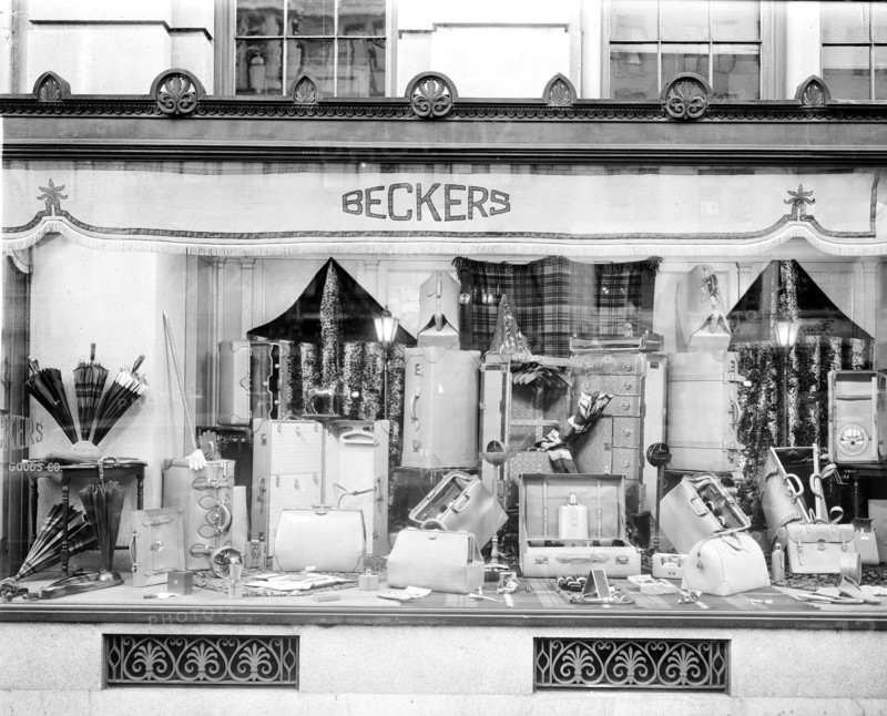 Becker's Leather Goods display window