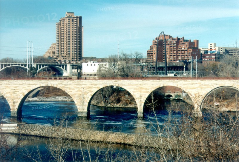 ca early 2000 s The Stone Arch Bridge and the City of Minneapolis