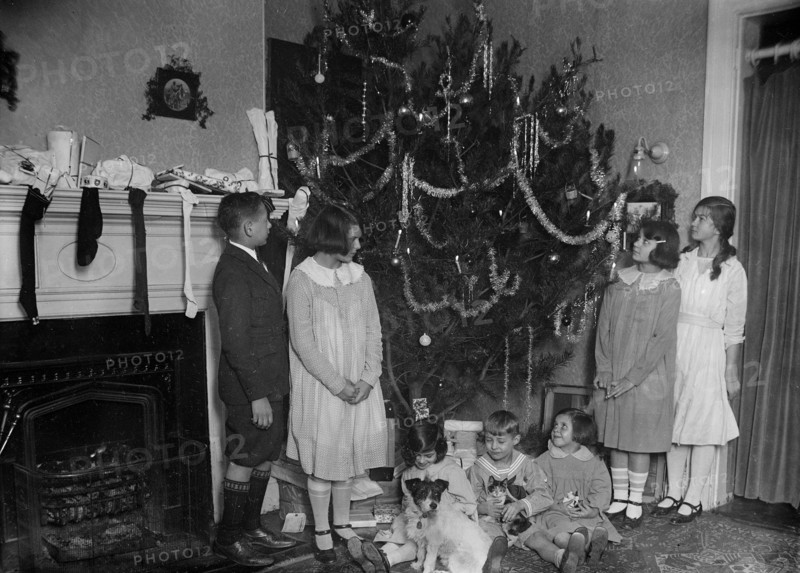 Family group with Christmas tree ca. 1921
