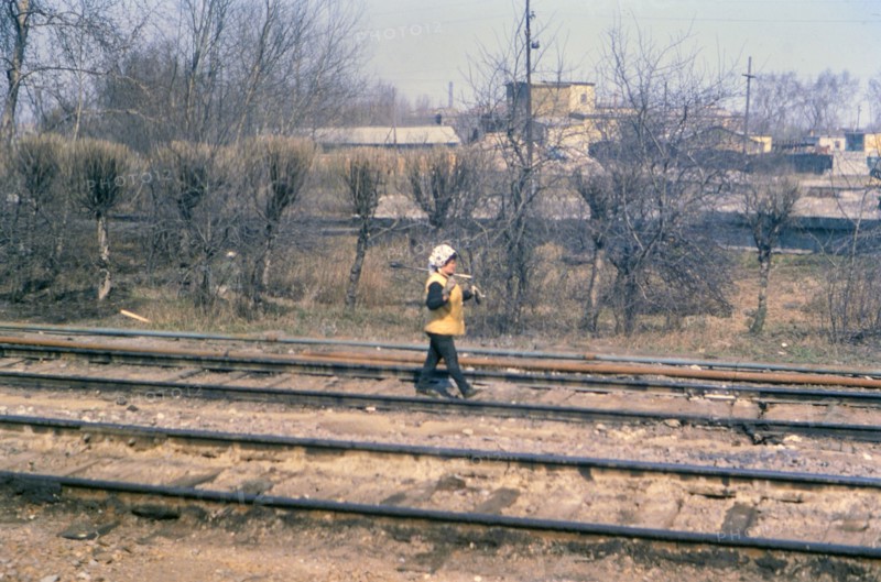 Female railroad worker in Russia ca. May 1978