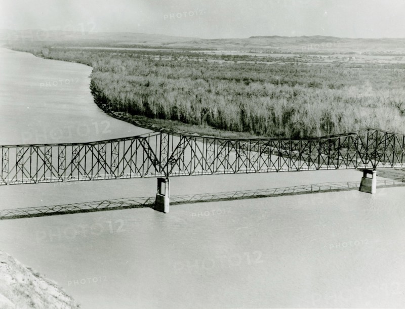 'Four Bear' Highway Bridge Showing Land to be Flooded