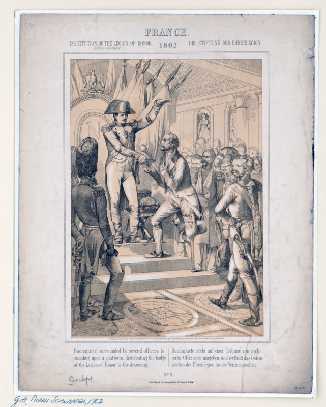 France. Institution of the Legion of Honor 1802 Die stiftung der ehrenlegion
