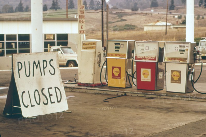 Gas pumps closed at a Shell Service station in Portland