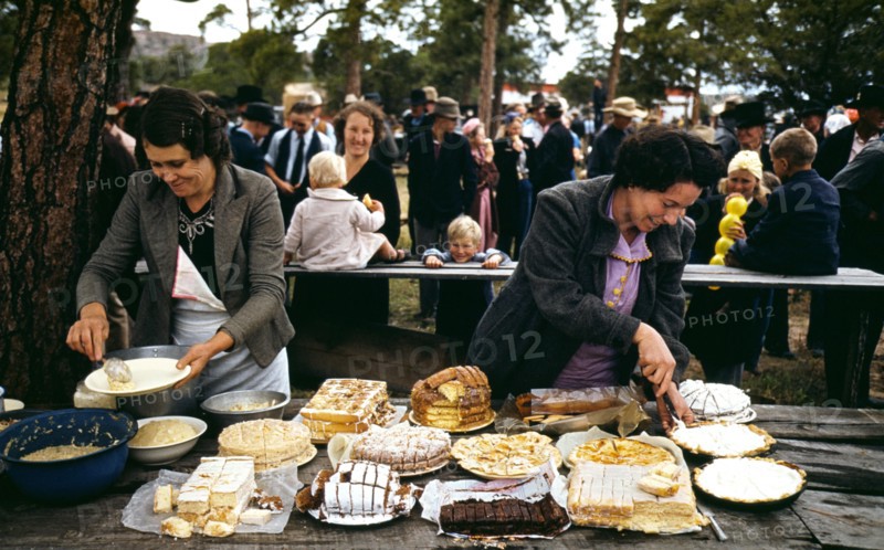 Getting ready to serve the barbeque dinner