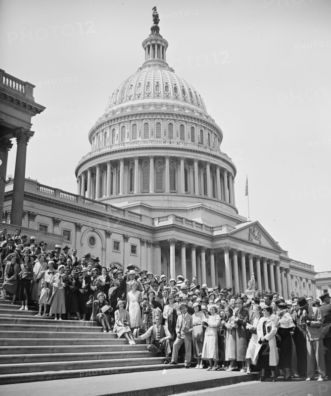 Group of people outside U.S. Capitol