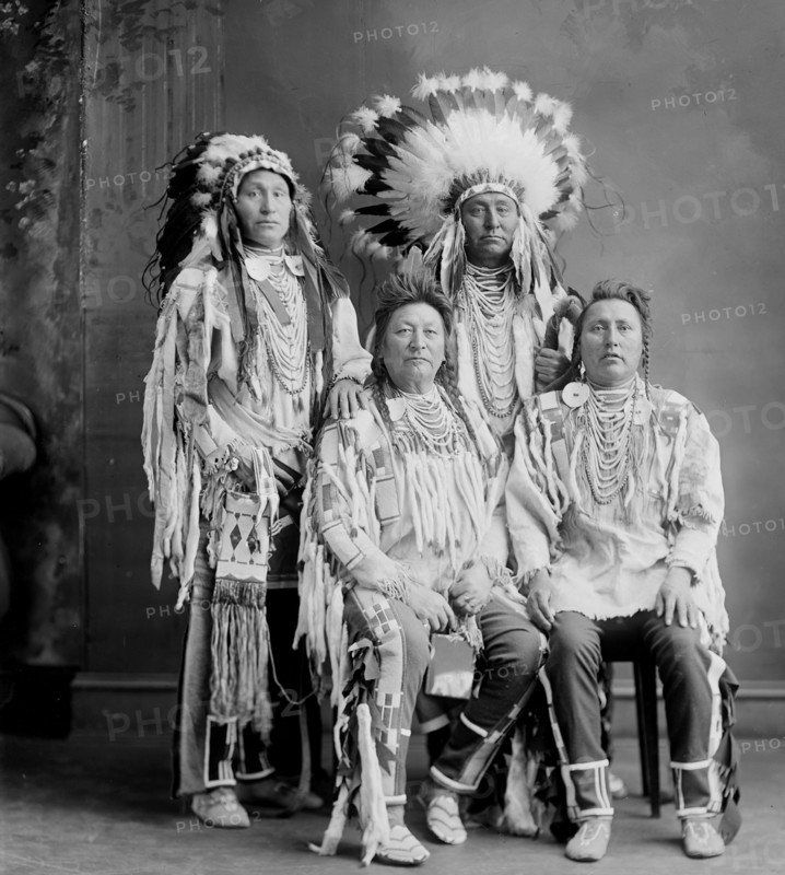 Group photo of Crow Indians (taken ca. 1905