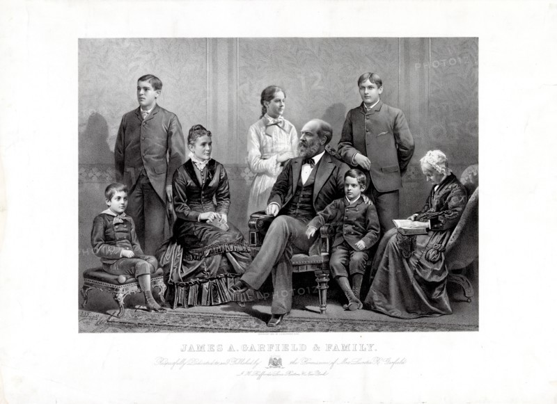 James A. Garfield and family ca 1881
