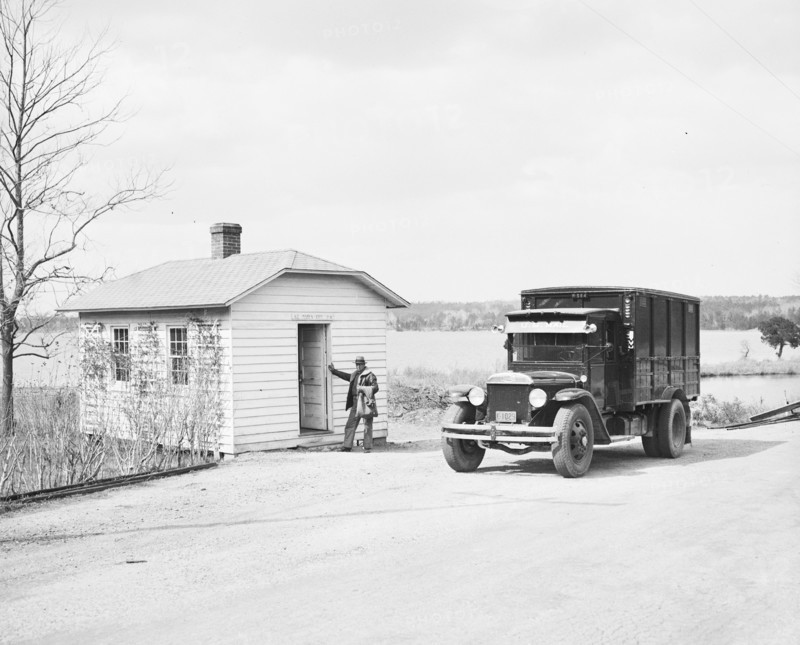 Mail truck at Post Office