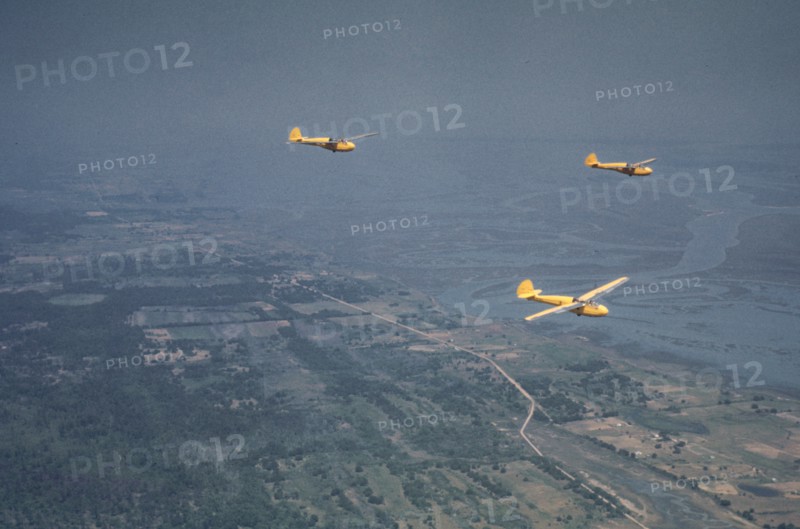 Marine Corps gliders in flight out of Parris Field
