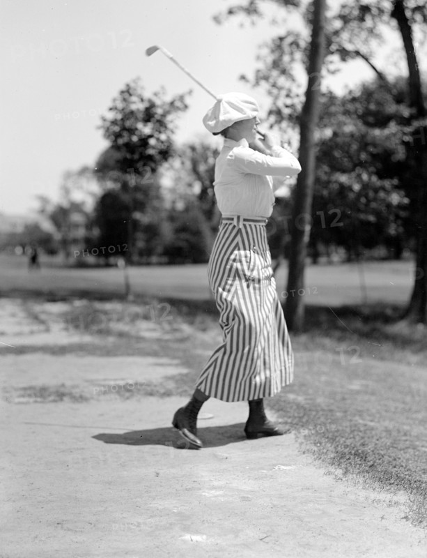 Miss Edith Gordon playing golf ca. 1916