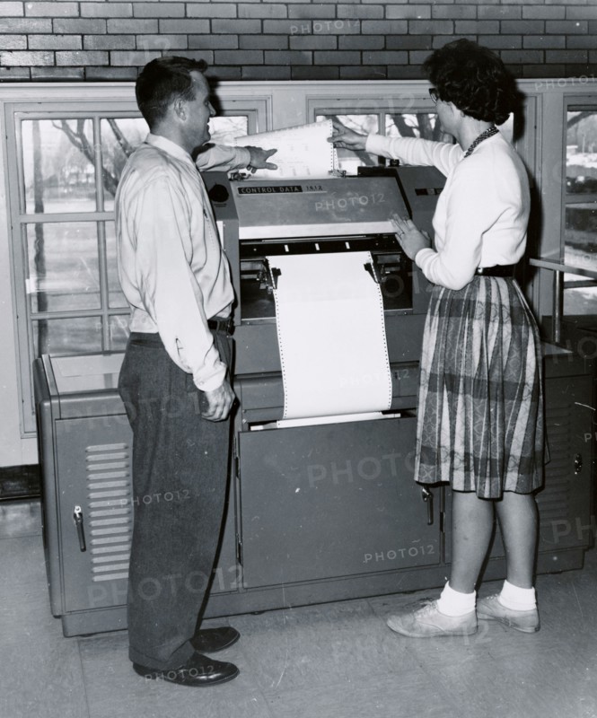 Old computer printer printout 1963