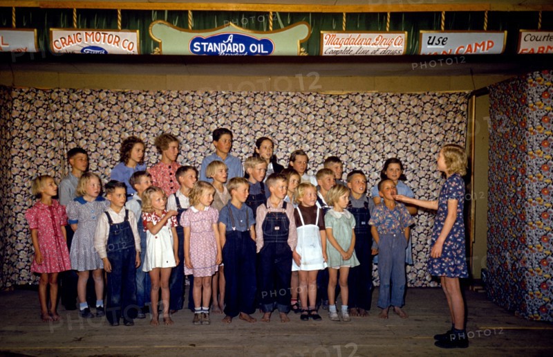 Small Town School children singing in choir