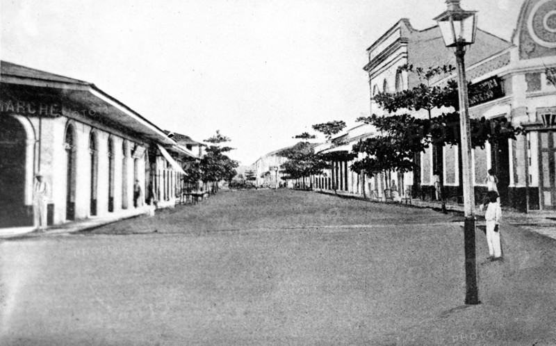 Street scene in the Amazon port city Iquitos in Peru