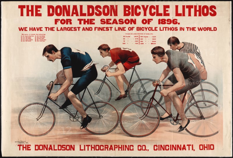 The Donaldson bicycle lithos for the season of 1896