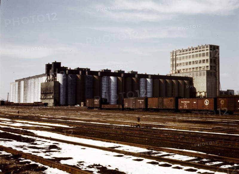The giant 10 million bushel grain elevator of the Santa Fe R.R.