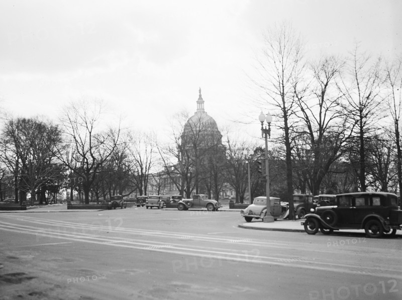 View of street corner near U.S. Capitol