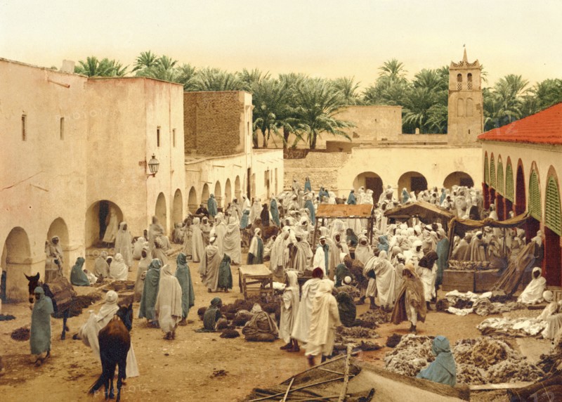 Market, Biskra, Algeria ca. 1899