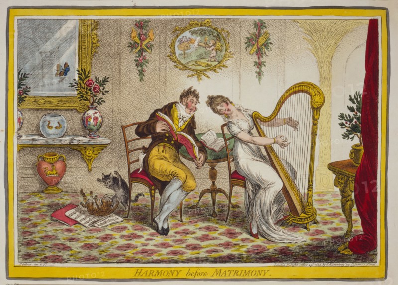 Harmony before Matrimony ca. 1805, James Gillray engraver