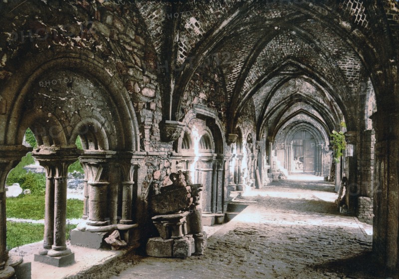 St. Bavon Abbey, the cloister, Ghent, Belgium ca. 1890-1900