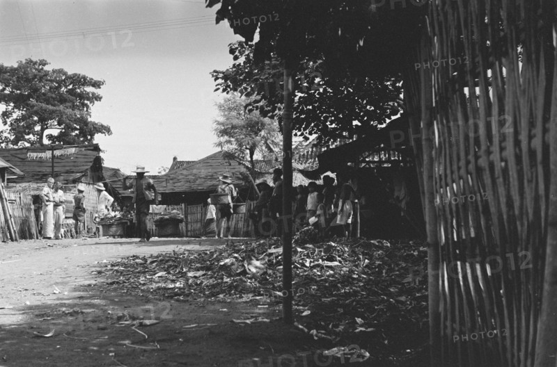 Garbage along the streets in Jakarta (Batavia) Indonesia ca. 1947