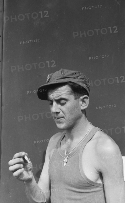 A soldier smokes a cigarette; Date November 1946 Location Batavia, Indonesia, Jakarta, Dutch East Indies