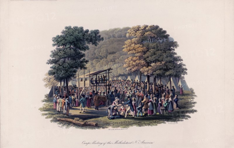 Camp meeting of the Methodists in North America ca. 1819
