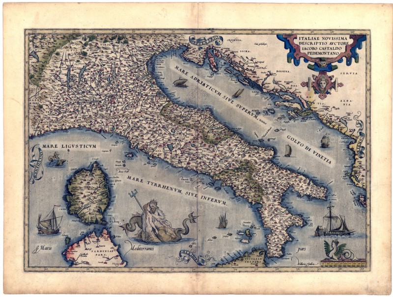 Abraham Ortelius - First World Atlas ca. 1570 - Italia