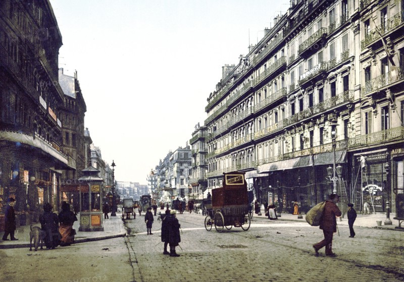 The Cannabiere (i.e., Cannebière) and Hotel de Louvre, Marseilles, France ca. 1890-1900