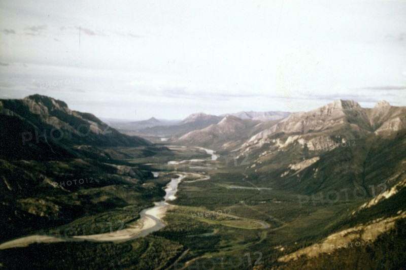 Hickel Highway in Gunsight Mountain region - John River Valley, Alaska July 1974