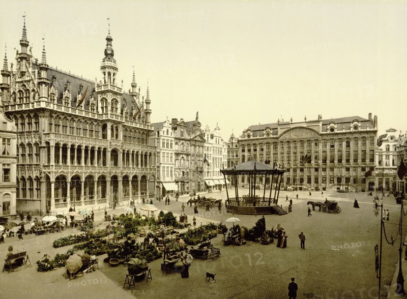 La Grande Place, Brussels, Belgium ca. 1890-1900