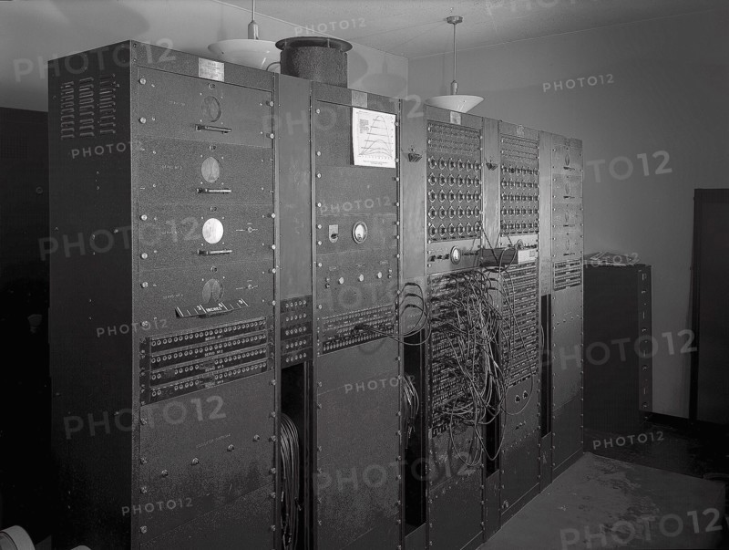 Reeves Electronic analog computer (REAC), Ames' first electronic computing machine, was acquired in 1949 to perform control simulation analysis.