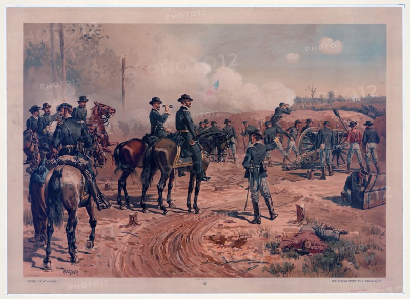 Siege of Atlanta lithograph ca. 1888