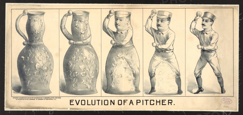 Evolution of a pitcher ca. 1889
