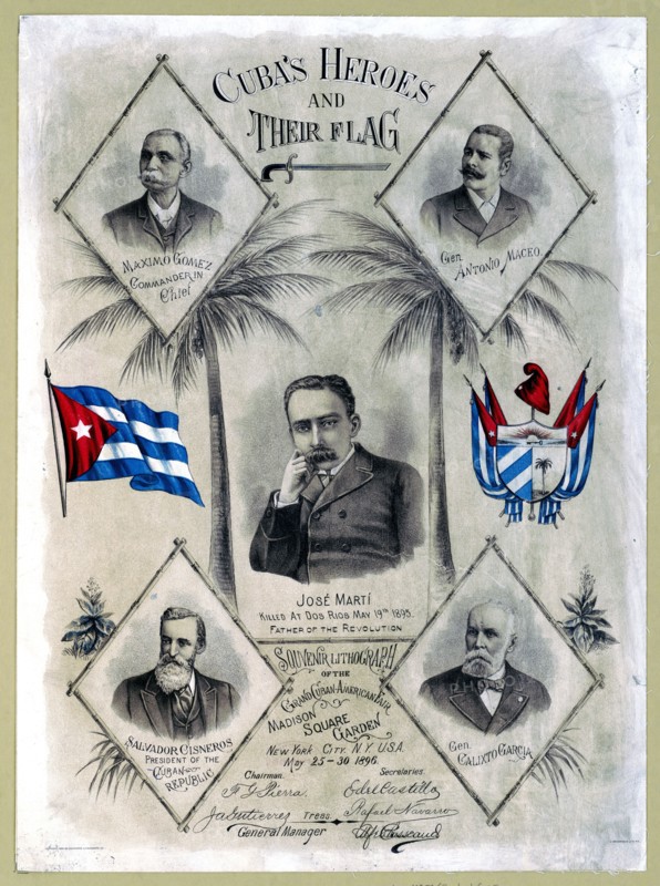 Cuba's heroes and their flag ca. 1896