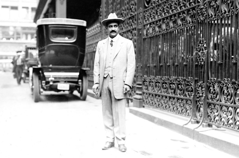Maharajah of Mourbhanj standing on street