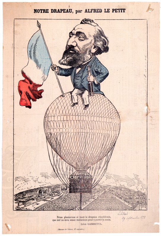 Notre drapeau - French caricature of Léon Gambetta, French republican statesman ca 1878